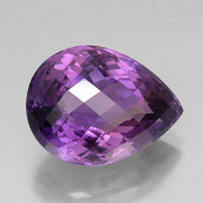 25.26克拉天然紫罗兰色紫水晶，梨形，22.8×17.1毫米，VVS-VS