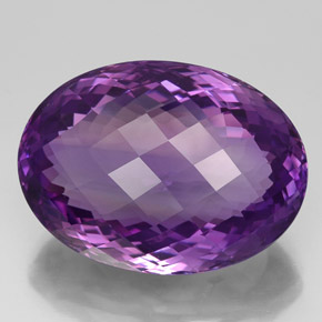 50.62克拉天然紫罗兰色紫水晶，椭圆形切割，30.7×20.6毫米，IF