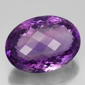 50.62克拉天然紫罗兰色紫水晶，椭圆形切割，30.7×20.6毫米，IF
