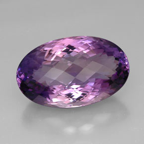 63.30克拉天然紫罗兰色紫水晶，椭圆形切割，32.8×20.4毫米，IF