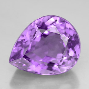7.40克拉天然紫罗兰色紫水晶，梨形，14×11.3毫米，VVS