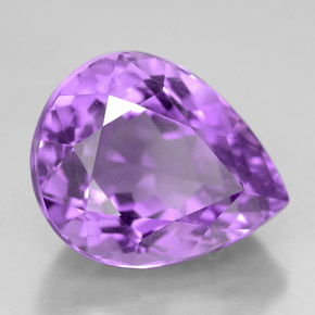 7.40克拉天然紫罗兰色紫水晶，梨形，14×11.3毫米，VVS