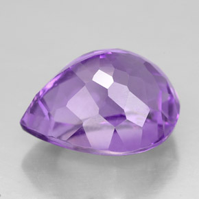 7.40克拉天然紫罗兰色紫水晶，梨形，14×11.3毫米，VVS