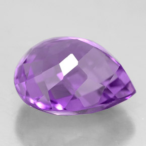 6.77克拉天然紫罗兰色紫水晶，梨形，13.3×11.7毫米，VVS-VS