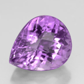 5.97克拉天然紫罗兰色紫水晶，梨形，12.8×10.4毫米，VVS
