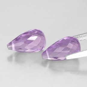 天然紫罗兰色紫水晶，水滴珠形切工，8.8×5.1毫米，VVS-VS