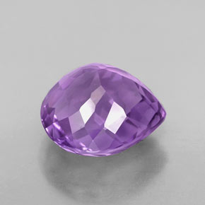 4.84克拉天然紫罗兰色紫水晶，梨形，11.3×10.5毫米，VVS