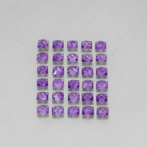 天然紫罗兰色紫水晶，方形，2.9×2.9毫米，VS