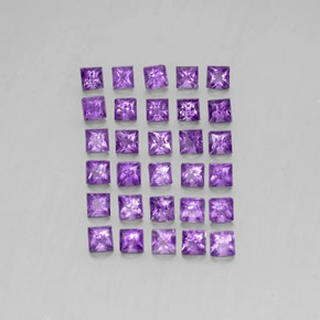 3.77天然紫罗兰色紫水晶，方形，3.1×3.1毫米，VS