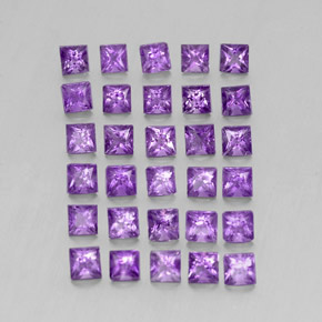 3.77天然紫罗兰色紫水晶，方形，3.1×3.1毫米，VS