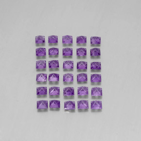 3.77天然紫罗兰色紫水晶，方形，3.1×3.1毫米，VS