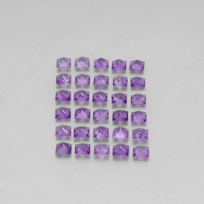 天然紫罗兰色紫水晶，方形，3×3毫米，VS