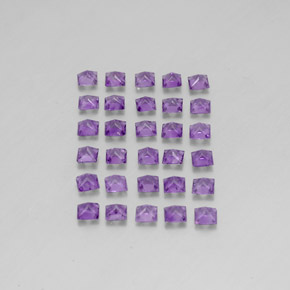 天然紫罗兰色紫水晶，方形，3×3毫米，VS