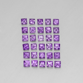 3.73天然紫罗兰色紫水晶，方形，3×3毫米，VS