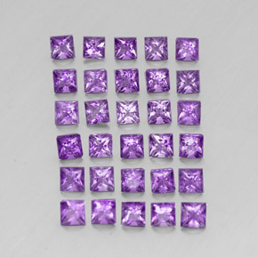 3.73天然紫罗兰色紫水晶，方形，3×3毫米，VS