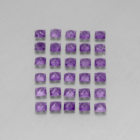 天然紫罗兰色紫水晶，方形，3.1×3.1毫米，VS