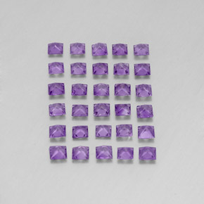 天然紫罗兰色紫水晶，方形，3×3毫米，VS