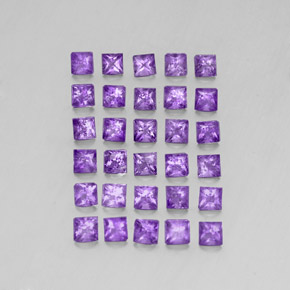 3.77天然紫罗兰色紫水晶，方形，3.1×3毫米，VS-SI