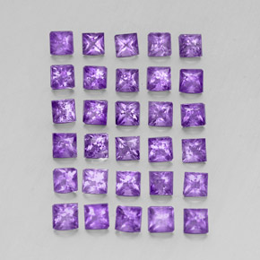 3.77天然紫罗兰色紫水晶，方形，3.1×3毫米，VS-SI