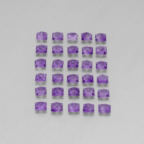 天然紫罗兰色紫水晶，方形，3×3毫米，VS