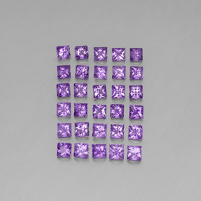 3.67天然紫罗兰色紫水晶，方形，3×3毫米，VS