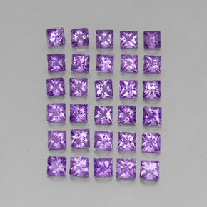 3.67天然紫罗兰色紫水晶，方形，3×3毫米，VS
