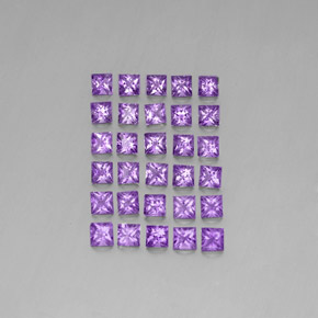 3.59天然紫罗兰色紫水晶，方形，3×3毫米，VS