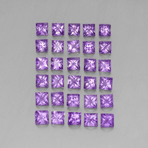3.59天然紫罗兰色紫水晶，方形，3×3毫米，VS