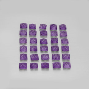 天然紫罗兰色紫水晶，方形，3.1×3.1毫米，VS
