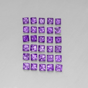3.79天然紫罗兰色紫水晶，方形，3.1×3.1毫米，VS