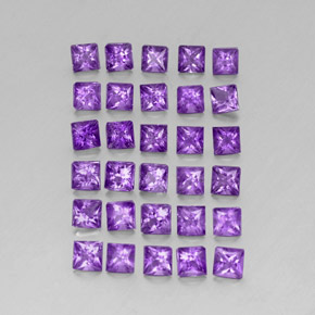 3.79天然紫罗兰色紫水晶，方形，3.1×3.1毫米，VS