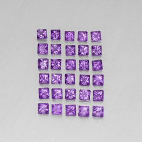 3.81天然紫罗兰色紫水晶，方形，3.1×3毫米，VS