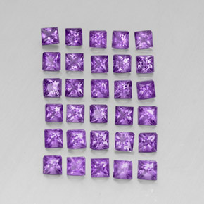 3.81天然紫罗兰色紫水晶，方形，3.1×3毫米，VS