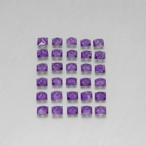 3.81天然紫罗兰色紫水晶，方形，3.1×3毫米，VS
