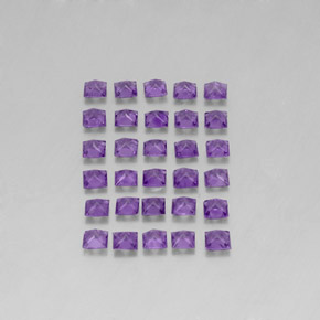天然紫罗兰色紫水晶，方形，3×3毫米，VS