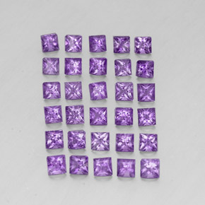 3.64天然紫罗兰色紫水晶，方形，3×3毫米，VS