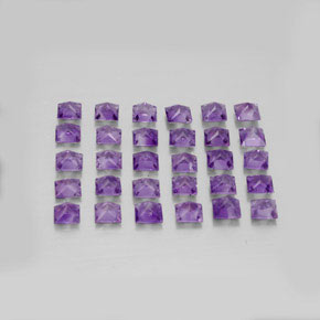 天然紫罗兰色紫水晶，方形，3×3毫米，VS