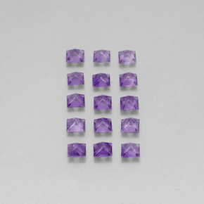 天然紫罗兰色紫水晶，方形，3.4×3.4毫米，VS