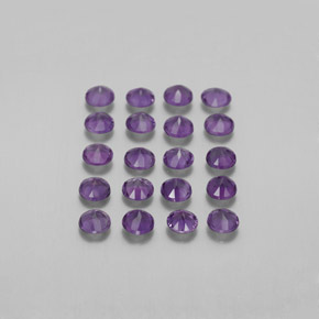 天然紫罗兰色紫水晶，圆形切割，3.46毫米，VS