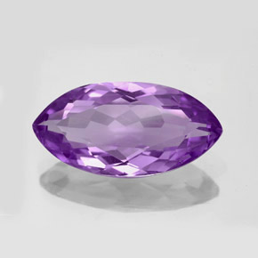 7.64克拉天然紫罗兰色紫水晶，马眼形，20×10.1毫米，VVS