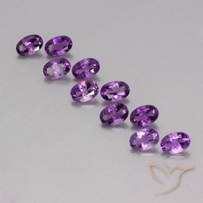 4.11ctw 天然 中深紫 紫水晶, 椭圆形, VVS-VS