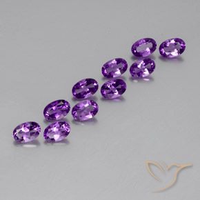 4.12克拉天然紫水晶，椭圆形，VVS-VS