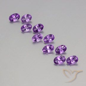 3.82ctw 天然 紫色紫罗兰色 紫水晶, 椭圆形, VVS-VS
