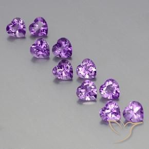 7.39ctw 天然 中深紫紫色 紫水晶, 心形, VVS-VS