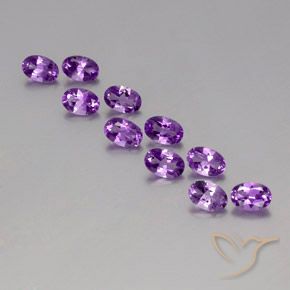 3.96ctw 天然 紫色紫罗兰色 紫水晶, 椭圆形, VVS-VS