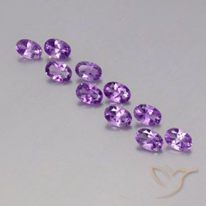 3.97ctw 天然 紫色紫罗兰色 紫水晶, 椭圆形, VVS-VS