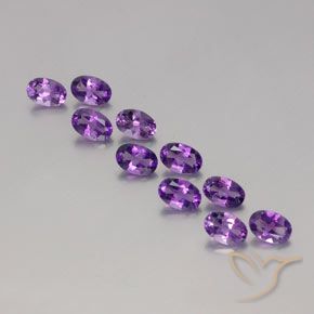 4.12ctw 天然 中深紫紫色 紫水晶, 椭圆形, VVS-VS