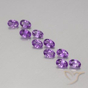 3.97ctw 天然 中深紫紫色 紫水晶, 椭圆形, VVS-VS