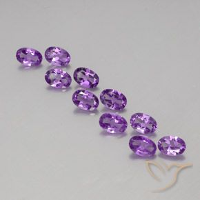 3.97ctw 天然 中深紫紫色 紫水晶, 椭圆形, VVS-VS