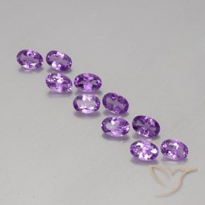 3.98ctw 天然 紫色紫罗兰色 紫水晶, 椭圆形, VVS-VS
